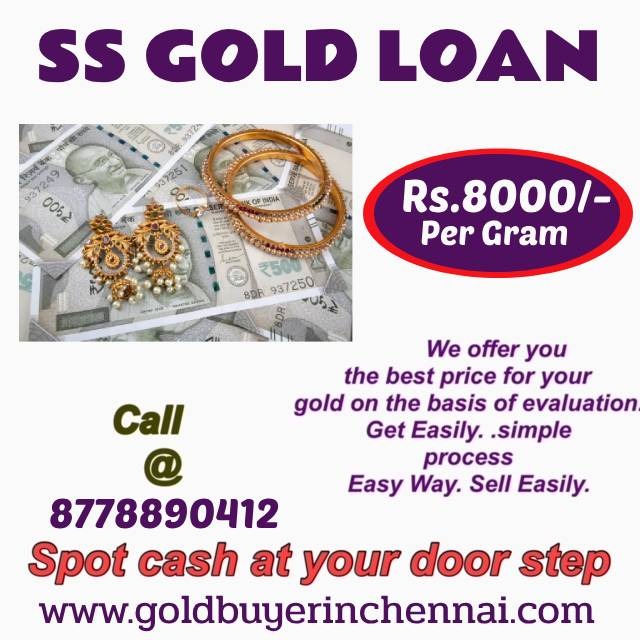 Promotional image for gold buying service offering the best price based on gold evaluation with simple process, easy selling, spot cash at doorstep, and rates up to Rs 8000 per gram.